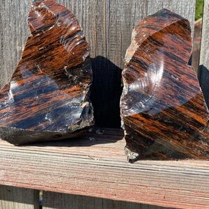 Rough Mahogany Obsidian Stone Pair